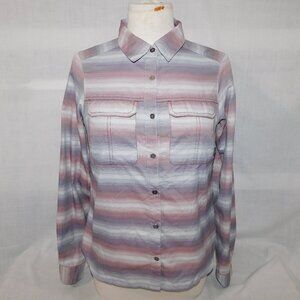 Columbia Pilsner Peak Ombre Stripe Long Sleeve Women S Shirt UPF 50 button front